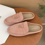 Muller Sandaalid K&otilde;rge Kvaliteediga Luksuslikud Mokassiinid Suede Kingad &Uuml;mara Ninaga Naistele Mokassiinid Mugavad Naiste Laisad Slip-on Fl 35 punane