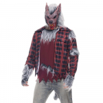 Meeste libahundi kost&uuml;&uuml;m T&auml;iskuu Verine hunt Halloweeni Cosplay &uuml;likond hundimaski ja kinnastega M kirjud v&auml;rv