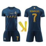 Lapsed Saudi Ronaldo S&auml;rk Sinine Spordivarustus F&auml;nniversioon Jalgpallis&auml;rk Hingav Kiiresti Kuivav Kergekaaluline 120-130 CM sinine