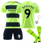 Man City Haaland Laste Jalgpallivormi Komplekt - Hingav Treeningu & M&auml;ngu Komplekt Noortele - L&uuml;hikeste Varrukate S&auml;rk & P&uuml;ksid 110-120 cm
