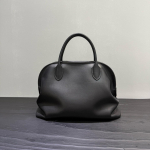 Rida Prantsuse Koor Baotou Kihtnahk Unikaalne Disain Lihtne Mood Bowlingukott T&ouml;&ouml;le Kaasa V&otilde;tmiseks Mitmek&uuml;lgne K&auml;ekott 24x11x18cm must