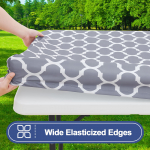 Veekindel Rektangulaarne Lauakate | Elastne &Uuml;mberm&otilde;&otilde;duga Laudlina 6 jalga | V&auml;lilaudlina Pol&uuml;ester 76x183cm 30x70 inch hall