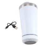 Praktiline-USB 16Oz Termiline Bluetooth-tass Korduvkasutatav Roostevabast Terasest Kahekordse Seina Tass 473ML Isoleeritud &Otilde;llekann Avajaga E valge