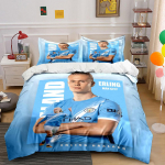 Man City Erling Haaland Voodipesu Voodipesu Tekikoti Komplekt Tekikott Padjap&uuml;&uuml;rid (1 * Tekikott 2 * Padjap&uuml;&uuml;ri, ilma tekita) 135x200cm