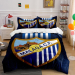 Malaga CF Logo Voodipesu Komplekt Voodipesu Tekikott Komplekt Tekikott Padjap&uuml;&uuml;rid (1 * Tekikott 2 * Padjap&uuml;&uuml;ri, ilma tekita) 135x200cm black