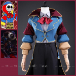 Poppy Cos Protot&uuml;&uuml;p Cosplay Kost&uuml;&uuml;m Sinine Mantel Kolmeharuline M&uuml;ts Punane Liblikas K&auml;e Rekvisiidid M&auml;nguasi Kost&uuml;&uuml;m Halloweeniks Cos S