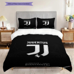 Juventus Football Clubi embleem Kolmeosaline komplekt (1 * tekikott + 2 * padjap&uuml;&uuml;ri, ilma s&uuml;damikuta) Tekikott ja padjap&uuml;&uuml;r Voodipesukomplekt 135x200cm