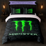 Monster Energy Tr&uuml;kiga 3-osaline tekikottide komplekt 1 tekikott ja 2 padjap&uuml;&uuml;ri Pehme voodipesu koduseks magamistoaks 135cm*200cm