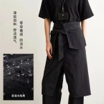 Jaapani stiilis poolpikk p&otilde;ll K&ouml;&ouml;gis kokkamiseks Veekindel Plekikindel V&ouml;&ouml;koht Varrukateta disain Japanese-Style Half Apron, Black black