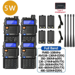 4 tk Baofeng UV-5R 8W/5W kolmev&otilde;imsusega raadiosaatja k&otilde;rge v&otilde;imsusega kaheribaline pika leviga kaasaskantav k&auml;eshoitav UV 5R raadio EURO