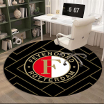 Feyenoord Rotterdam Tuli ja Vesi &Uuml;mmargune Vaip elutuppa, magamistuppa, m&auml;ngutuppa, tooli alune vaip, piirkonnamatt, ringikujuline vaip, f&auml;nnide j&otilde;ulukink 100cmx100cm