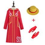 Egghead Island Cosplay Kost&uuml;&uuml;m 163 Jakk Mantel P&otilde;huk&uuml;bar Kindad &Uuml;likond Halloweeni Anime Monkey D Luffy R&uuml;&uuml; Kost&uuml;&uuml;m cosplay 120 red