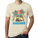 Meeste vintage tees&auml;rk Graafiline T-s&auml;rk Suvine kolmnurk Sarand&euml; Natural XS beež