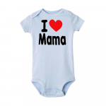 I Love Mama ja Papa Print Newborn Baby Romper Jupmsuit komplekt 3M sinine