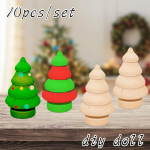 10tk/komplekt Lapsed Palkinukud Puidust kujukesed J&otilde;ulukaunistus K&auml;sit&ouml;&ouml; Laps DIY Maalimine Puit Tr Pine cone