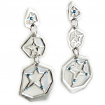 NOA [G0457] - Boucles Cr&eacute;ateur 'Nuit Etoil&eacute;e' bleu argent&eacute; sinine
