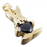 Les Tr&eacute;sors De Lily [G1708] - Pendentif Plaqu&eacute; Or 'Bunny Love' noir must