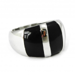 Bague acier 'Chor&eacute;graphie' noir argent&eacute; 52 must
