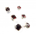 Les Tr&eacute;sors De Lily [J6209] - 3 paires de boucles 'Cristal' rouge punane