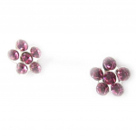 Les Tr&eacute;sors De Lily [J9587] - Boucles Argent 'Flora' rose Heleroosa