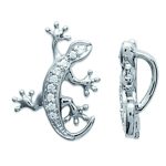 Les Tr&eacute;sors De Lily [L5012] - h&otilde;bedane ripats 'Salamander' h&otilde;bevalge (roodiumiga kaetud) - 12x10 mm valge