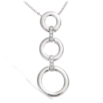 Les Tr&eacute;sors De Lily [L7420] - Collier Argent 'Sissi' blanc argent&eacute; (rhodi&eacute;) - 40x15 mm h&otilde;be