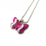 Les Tr&eacute;sors De Lily [N5063] &ndash; roosa 'Butterfly' kaelakee Heleroosa