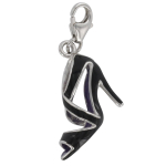 Les Tr&eacute;sors De Lily [Q4881] - h&otilde;bedane v&otilde;luripats  Tuhkatriinu  must h&otilde;be (roodiumiga kaetud) - 20x14 mm must