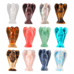Looduslikust ahhaatkristallidest nikerdatud ingel mineraalne kalliskivi K&auml;sitsi valmistatud nikerdatud kristallist poleeritud ingel 12pcs a set