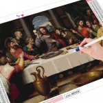 Teemantmaal Viimase &otilde;htus&ouml;&ouml;gi portree Religioon Jeesuse ristpistes kodukaunistuskomplekt 20X30CM