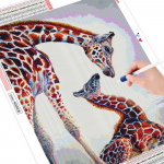 Teemantmaaling Kaelkirjak t&auml;isruudukujuline &uuml;mmargune puur 5D Teemanttikandid Loomade mosaiik Rhinestones Kodukaunistuse pildid Full Round 20X30CM