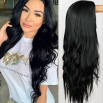 MERISIHAIR Blond/Latina/Musta v&auml;rvi pika lainelise soenguga Parukad naistele Ombre s&uuml;nteetilised juuksed k&otilde;rge temperatuuriga kiud keskmine suurus