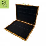 Kvaliteetne 3-v&auml;rviline t&uuml;hi h&otilde;ben&otilde;ukarp lauan&otilde;ude kinke-n&otilde;ukomplekt, kinkekarp mahutab 24 v&otilde;i 16 t&uuml;kki for 24pcs kuld