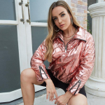 ZIAI Half Zip Drop Shoulder talvemantel XS roosa