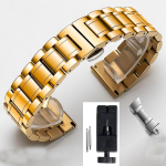 Kellarihm 22 mm roostevabast terasest k&auml;ev&otilde;ru Master Crescent 12/13/14/15/16/17/18/19/20/21/22 mm rihma jaoks 24mm kuld