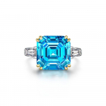 GICA GEMA 100% 925 h&otilde;bedast tsirkoonist kalliskivist abielus&otilde;rmus peened ehted US 5 sinine