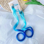 1 paar t&uuml;drukut armas multikas Printsess Gradient Parukas Juuksen&otilde;elad Lastele hobusesaba Pikad lokkis juuste hoidik Juukseklamber Mood Juukseaksessuaarid sinine