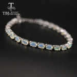 Bolai Natural Opal K&auml;ev&otilde;ru ovaalse l&otilde;ikega 4*6mm peened looduslikud v&auml;rvilised v&auml;&auml;riskivide ehted 925 sterling h&otilde;be naiste igap&auml;evaseks kandmiseks 21.5cm valge