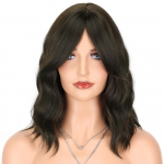 MISSQUEEN Medium Water Wave s&uuml;nteetilised parukad tukkidega Keskosa tukk Roosad Lillad Bob Daily Parukad naistele Kuumakindlast kiust 35CM