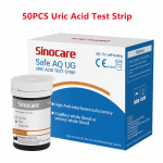 Sinocare 50/100 PCS kusihappe ja vere gl&uuml;koosisisalduse testribad ohutuks AQ UG j&auml;lgimiseks diabeedi podagra rasedatel 50 Uric Acid Strips