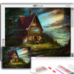 Populaarne 5D isetehtud ristpistes metsaonni maalimine t&auml;ispuur-ristpistes k&auml;sit&ouml;&ouml;komplekt Seinakleebis Kodukaunistus Full Round 20X30CM