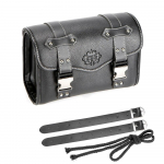 Mootorrattakott universaalne sadulakott PU nahast k&uuml;lgmine t&ouml;&ouml;riistakott Hoiut&ouml;&ouml;riistade kott Pagasi sadulakott Small size black