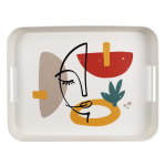 Kellogg's [A0895] &ndash; suur elevandiluust mitmev&auml;rviline &bdquo;Arty&rdquo; bambusest kandik &ndash; 41x31. 5x4. 5 cm mitmev&auml;rviline