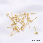 1 paar vaskkuulirihma tropi n&otilde;el DIY kaelakee k&auml;ev&otilde;ru ehete valmistamiseks tarvikute k&auml;sitsi valmistatud tarvikud 3.0x14mm kuldne