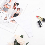 Naiste puuvillane &otilde;huke v&ouml;&ouml;p&uuml;ksid madala v&ouml;&ouml;kohaga Seksikad alusp&uuml;ksid bikiinid puuvillased &uuml;hev&auml;rvilised naiste aluspesu M valge