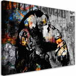 L&otilde;uenditr&uuml;kk T&auml;navakunst banksy monkey abstraktne 60x40 mitmev&auml;rviline