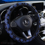 38cm rooliratta kate auto rooliratta kate naistele ratta katte lilled Prindi libisemisvastane Funda Volante Car punane