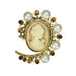 Vintage Pearl prossid Pin Luksuslik naiste &uuml;likond Klambrin&otilde;elad peole Pulmam&auml;rk Elegantne daam Ehted Aksessuaarid Kollane/hall kollane