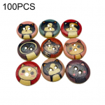 100 tk Cartoon Kitty Print puidust n&ouml;&ouml;bid DIY &otilde;mbluss&auml;rgid V&auml;ljal&otilde;igete albumite kotid Dekoor