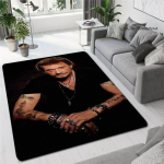 Prantsuse rokkstaar Johnny Hallyday prinditud vaip m&auml;ngutuba elutuba magamistuba libisemisvastase vaiba pildistamise rekvisiidid s&uuml;nnip&auml;evakingitus 40x60cm